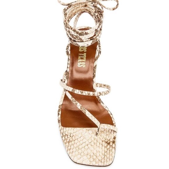 PARIS TEXAS Faded Python Print Wrap Sandal - Picture 5 of 11